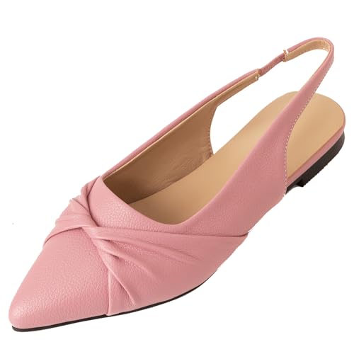 BULVJ Damen Komfort Sandalen mit Flachem Absatz Spitze Zehen Slip On Anzugschuhe von BULVJ
