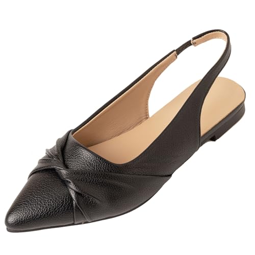 BULVJ Damen Komfort Sandalen mit Flachem Absatz Spitze Zehen Slip On Anzugschuhe BULVJ Damen Komfort Sandalen mit Flachem Absatz Spitze Zehen Slip On Anzugschuhe von BULVJ