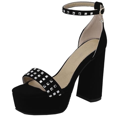 BULVJ Damen Offene Zehenabsatz Schuhe Sandalen mit Blockabsatz und Knöchelschnalle BULVJ Damen Offene Zehenabsatz Schuhe Sandalen mit Blockabsatz und Knöchelschnalle von BULVJ