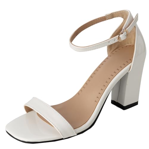 BULVJ Damen Sandalen mit Blockabsatz und Knöchelriemen Minimalistische Ästhetik für Sommertrends von BULVJ