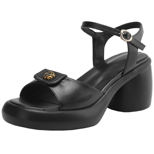 BULVJ Damen Sandalen mit Blockabsatz und Offener Spitze - Verstellbare Passform und Stilvolles Design für alle Füße BULVJ Damen Sandalen mit Blockabsatz und Offener Spitze - Verstellbare Passform und Stilvolles Design für alle Füße von BULVJ