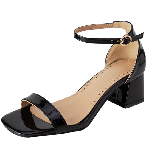 BULVJ Damen Sandalen mit Mittlerem Blockabsatz Knöchelschnallenverschluss Fersen Minimalistische Ästhetik für Sommertrends BULVJ Damen Sandalen mit Mittlerem Blockabsatz Knöchelschnallenverschluss Fersen Minimalistische Ästhetik für Sommertrends von BULVJ