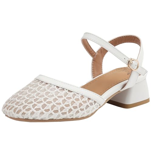 BULVJ Damen Sandalen mit Niedrigem Blockabsatz und Ausschnitt Slingback-Anzugschuhe mit Schnalle BULVJ Damen Sandalen mit Niedrigem Blockabsatz und Ausschnitt Slingback-Anzugschuhe mit Schnalle von BULVJ