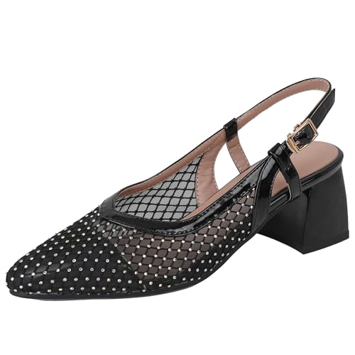 BULVJ Damen Sandalen mit Spitzem Zehenabsatz und Blockabsatz zum Hineinschlüpfen - Schicke Schuhe, um Ihre Sommeroutfits Aufzuwerten von BULVJ