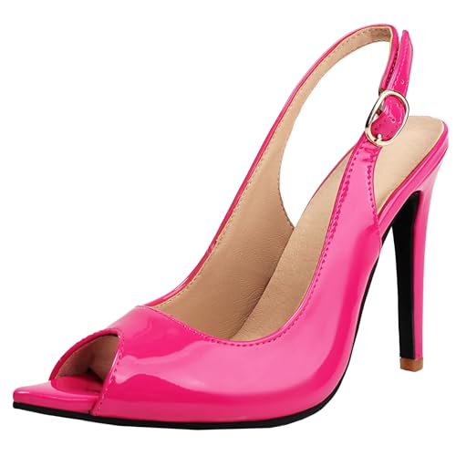 BULVJ Damen Sexy Stiletto Heel Peep Toe Sandalen Slip On Slingback Spitz Zehen Anzugschuhe von BULVJ