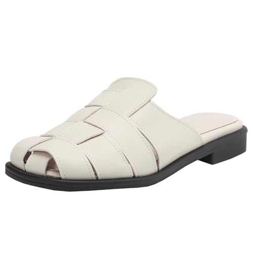 BULVJ Damen Slip-On Woven Sandalen Geschlossene Zehenpartie Flache Ferse Slides für den Sommer BULVJ Damen Slip-On Woven Sandalen Geschlossene Zehenpartie Flache Ferse Slides für den Sommer von BULVJ
