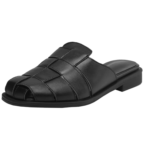 BULVJ Damen Slip-On Woven Sandalen Geschlossene Zehenpartie Flache Ferse Slides für den Sommer BULVJ Damen Slip-On Woven Sandalen Geschlossene Zehenpartie Flache Ferse Slides für den Sommer von BULVJ