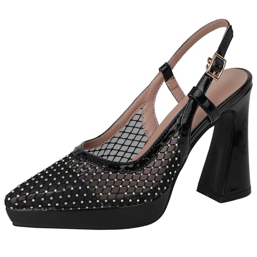 BULVJ Damen Sommer Mesh Slingback Sandalen mit Spitzer Zehenpartie von BULVJ