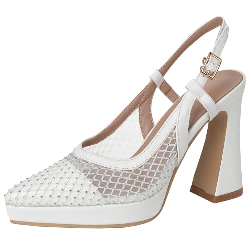 BULVJ Damen Sommer Mesh Slingback Sandalen mit Spitzer Zehenpartie von BULVJ