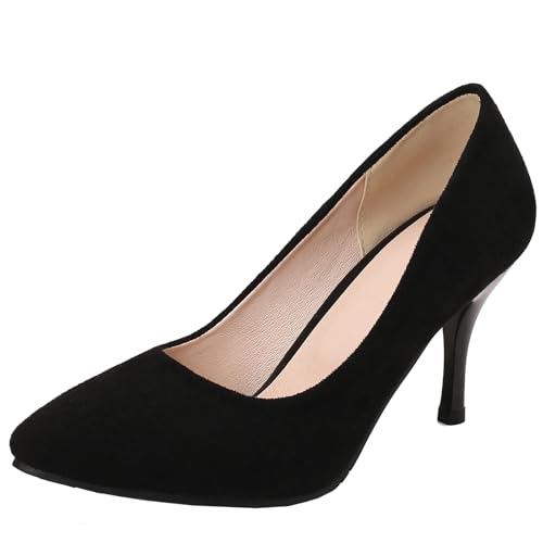 BULVJ Damen Spitze Zehen Slip On Pumps Arbeit Absätze Stiletto Absatz Kleid Schuhe BULVJ Damen Spitze Zehen Slip On Pumps Arbeit Absätze Stiletto Absatz Kleid Schuhe von BULVJ