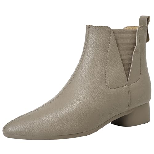 BULVJ Damenstiefeletten aus Leder mit Blockabsatz und Slip-On-Stiefeletten Kreieren Verschiedene Wintermode-Looks von BULVJ