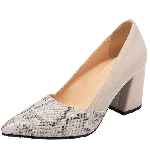 BULVJ Elegante Damen Slip On Pumps mit Spitzer Zehenpartie Komfort Arbeitsabsätze mit Blockabsatz BULVJ Elegante Damen Slip On Pumps mit Spitzer Zehenpartie Komfort Arbeitsabsätze mit Blockabsatz von BULVJ