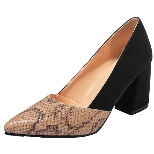 BULVJ Elegante Damen Slip On Pumps mit Spitzer Zehenpartie Komfort Arbeitsabsätze mit Blockabsatz BULVJ Elegante Damen Slip On Pumps mit Spitzer Zehenpartie Komfort Arbeitsabsätze mit Blockabsatz von BULVJ