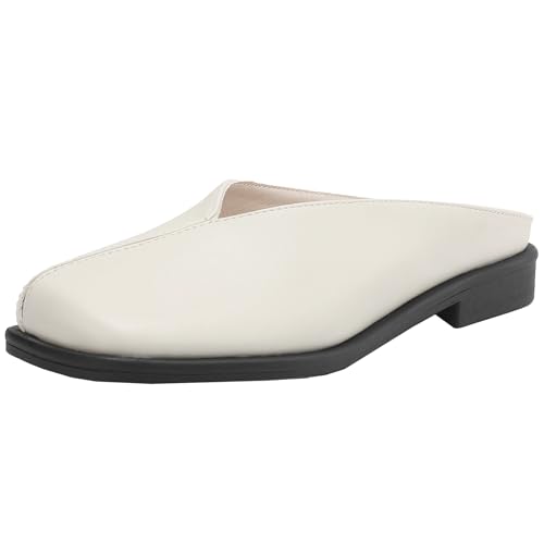 BULVJ Lässige Einfarbige Slip-On-Slide-Sandalen für Damen mit Geschlossener Spitze und Flachem Absatz für den Sommer BULVJ Lässige Einfarbige Slip-On-Slide-Sandalen für Damen mit Geschlossener Spitze und Flachem Absatz für den Sommer von BULVJ
