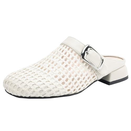 BULVJ Lässige Mesh-Pantoletten für Damen Strandsandalen Komfort mit Niedrigem Blockabsatz und Runder Zehenpartie BULVJ Lässige Mesh-Pantoletten für Damen Strandsandalen Komfort mit Niedrigem Blockabsatz und Runder Zehenpartie von BULVJ