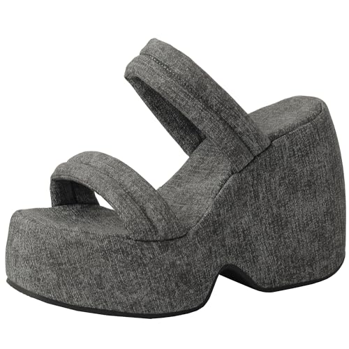 BULVJ Offene Plateau-Pantoletten für Damen mit Slip-On - Schicke Schuhe, die Ihre Sommeroutfits Aufwerten von BULVJ