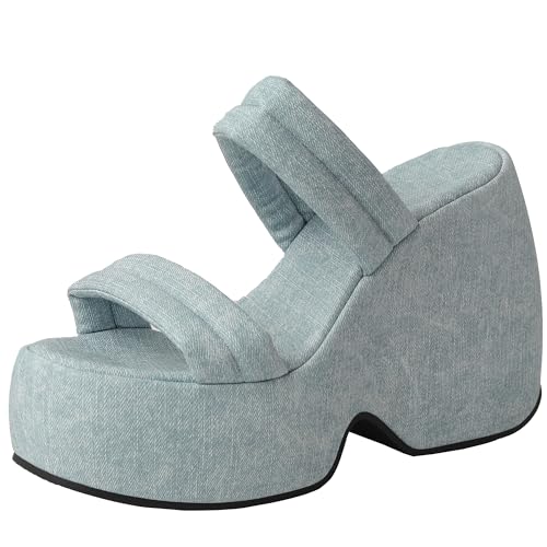 BULVJ Offene Plateau-Pantoletten für Damen mit Slip-On - Schicke Schuhe, die Ihre Sommeroutfits Aufwerten von BULVJ