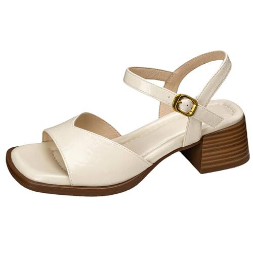 BULVJ Quadratische Sandalen mit Offener Zehenpartie für Damen Schicke Schuhe mit Blockabsatz, um Ihre Sommeroutfits Aufzuwerten BULVJ Quadratische Sandalen mit Offener Zehenpartie für Damen Schicke Schuhe mit Blockabsatz, um Ihre Sommeroutfits Aufzuwerten von BULVJ