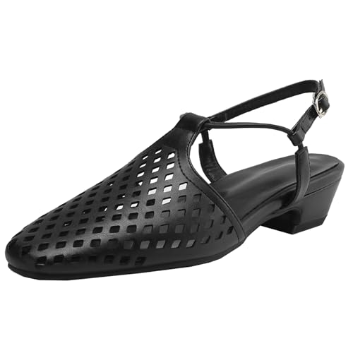 BULVJ Sommer Damen Sandalen mit Blockabsatz und Ausschnitt Trendige Slingback-Schuhe mit Geschlossener Zehe BULVJ Sommer Damen Sandalen mit Blockabsatz und Ausschnitt Trendige Slingback-Schuhe mit Geschlossener Zehe von BULVJ
