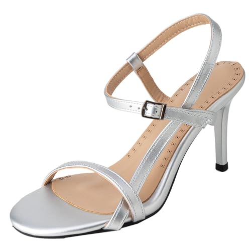 BULVJ Stiletto-Sandalen für Damen mit Knöchelschnallenverschluss Fersen mit Offener Zehenpartie von BULVJ