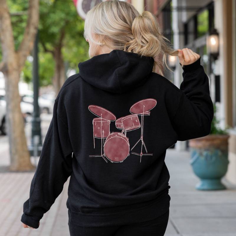 Schlagzeug Hoodie, Unisex Sweater, Langarm Jacke Mit Kapuze Und Reissverschluss, Boho Design, Line Art Grafik, Cooles Geschenk Schlagzeug Hoodie, Unisex Sweater, Langarm Jacke Mit Kapuze Und Reissverschluss, Boho Design, Line Art Grafik, Cooles Geschenk von BUMIM