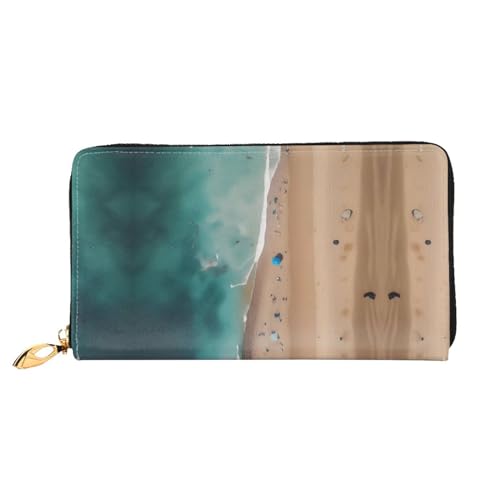 Aerial View Of The Beach Stylish Multifunctional Wallet - Minimalistisches Design 12 Kreditkartenfächer Mehrschichtiger Faltschutz für Ihre Karten und Essentials, Schwarz, Einheitsgröße von BUNAL