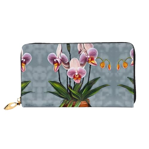 BUNAL Blooming Orchids Stilvolle Multifunktions-Geldbörse - Minimalistisches Design 12 Kreditkartenfächer Mehrschichtiger Faltschutz für Ihre Karten und Essentials, Schwarz, Einheitsgröße von BUNAL