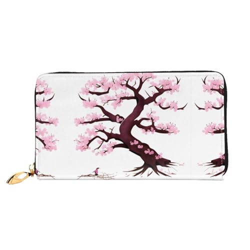 BUNAL Cherry Blossoms Tree Stilvolle Multifunktions-Geldbörse - Minimalistisches Design 12 Kreditkartenfächer Mehrschichtiger Faltschutz für Ihre Karten und Essentials, Schwarz, Einheitsgröße von BUNAL