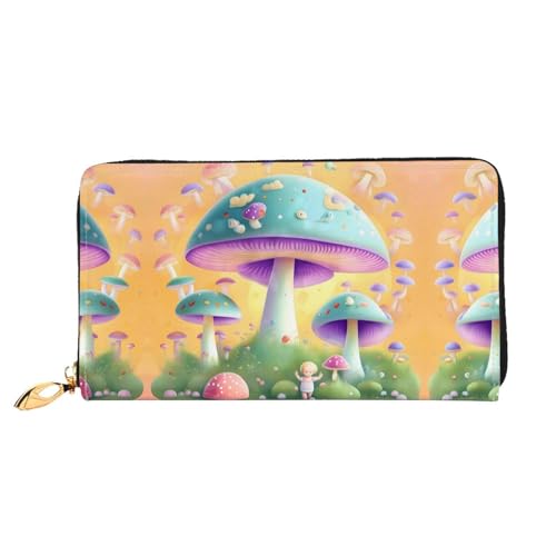 BUNAL Fantasy Mushroom Stilvolle Multifunktions-Geldbörse - Minimalistisches Design 12 Kreditkartenfächer Mehrschichtiger Faltschutz für Ihre Karten und Essentials, Schwarz, Einheitsgröße von BUNAL