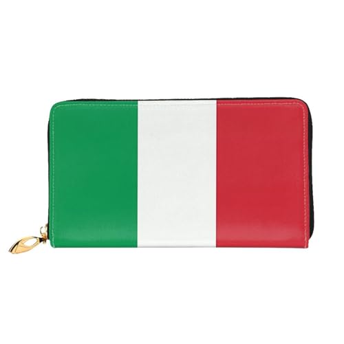 BUNAL Italien-Flagge, stilvolle multifunktionale Brieftasche, minimalistisches Design, 12 Kreditkartenfächer, mehrschichtiger Faltschutz für Ihre Karten und Essentials, Schwarz, Einheitsgröße von BUNAL