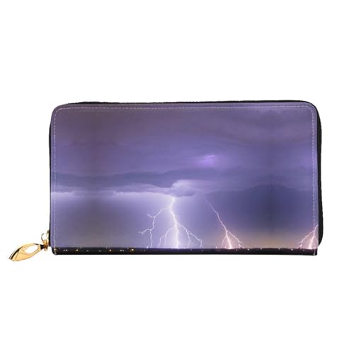 BUNAL Lightning Storm Stilvolle Multifunktions-Geldbörse - Minimalistisches Design 12 Kreditkartenfächer Mehrschichtiger Faltschutz für Ihre Karten und Essentials, Schwarz, Einheitsgröße von BUNAL