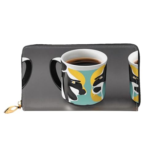 BUNAL Mug Coffee Stilvolle Multifunktions-Geldbörse - Minimalistisches Design 12 Kreditkartenfächer Mehrschichtiger Faltschutz für Ihre Karten und Essentials, Schwarz, Einheitsgröße von BUNAL