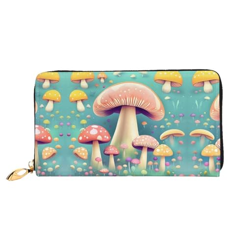 BUNAL Pretty Little Mushrooms Stilvolle Multifunktions-Geldbörse - Minimalistisches Design, 12 Kreditkartenfächer, mehrschichtiger Faltschutz für Ihre Karten und Essentials, Schwarz, Einheitsgröße, von BUNAL