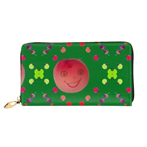 BUNAL Smiling Red Peaches Stilvolle Multifunktions-Geldbörse - Minimalistisches Design 12 Kreditkartenfächer Mehrschichtiger Faltschutz für Ihre Karten und Essentials, Schwarz, Einheitsgröße von BUNAL