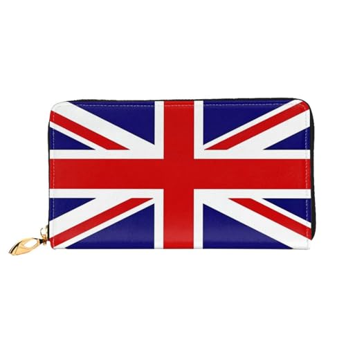 BUNAL Stilvolle multifunktionale Geldbörse mit britischer Flagge, minimalistisches Design, 12 Kreditkartenfächer, mehrschichtiger Faltschutz für Ihre Karten und wichtige Dinge, Schwarz, Einheitsgröße von BUNAL