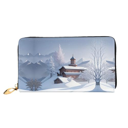 BUNAL Winterlandschaft Stilvolle Multifunktions-Geldbörse - Minimalistisches Design 12 Kreditkartenfächer Mehrschichtiger Faltschutz für Ihre Karten und Essentials, Schwarz, Einheitsgröße von BUNAL