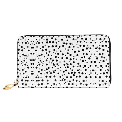 Schwarz und Weiß Polka Dot Stilvolle Multifunktions Brieftasche - Minimalistisches Design 12 Kreditkartenfächer Mehrschichtiger Faltschutz für Ihre Karten und Essentials, Schwarz, Einheitsgröße von BUNAL