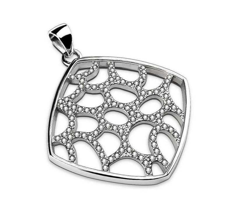 BUNGSA Anhänger Set Anhänger Amulett quadratisch mit Netz Kristallen Edelstahl Damen (1 Paar (2 Stück), 1-tlg), Pendant Halsketten von BUNGSA