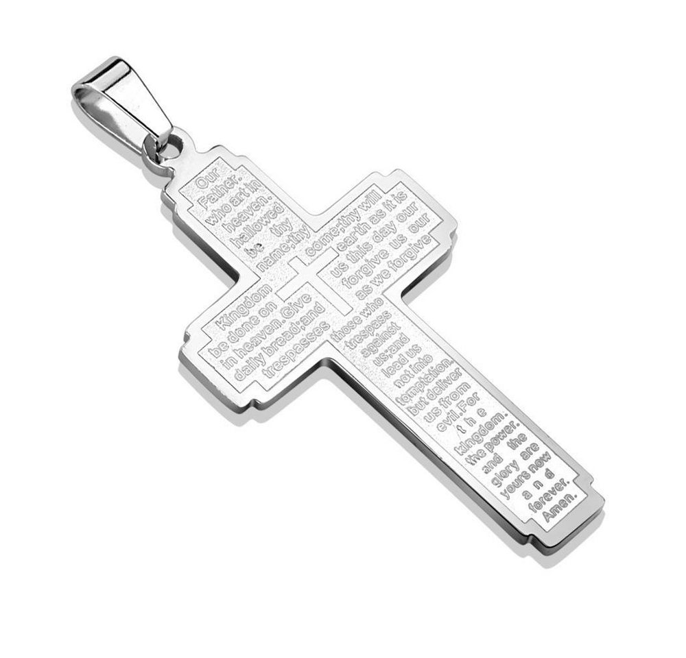 BUNGSA Anhänger Set Anhänger Kreuz Lord's Prayer/Vaterunser aus Edelstahl Unisex (1-tlg), Pendant Halsketten von BUNGSA