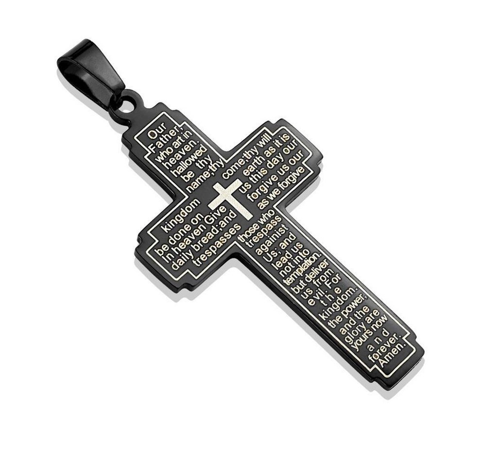 BUNGSA Anhänger Set Anhänger Kreuz Lord's Prayer/Vaterunser aus Edelstahl Unisex (1-tlg), Pendant Halsketten von BUNGSA