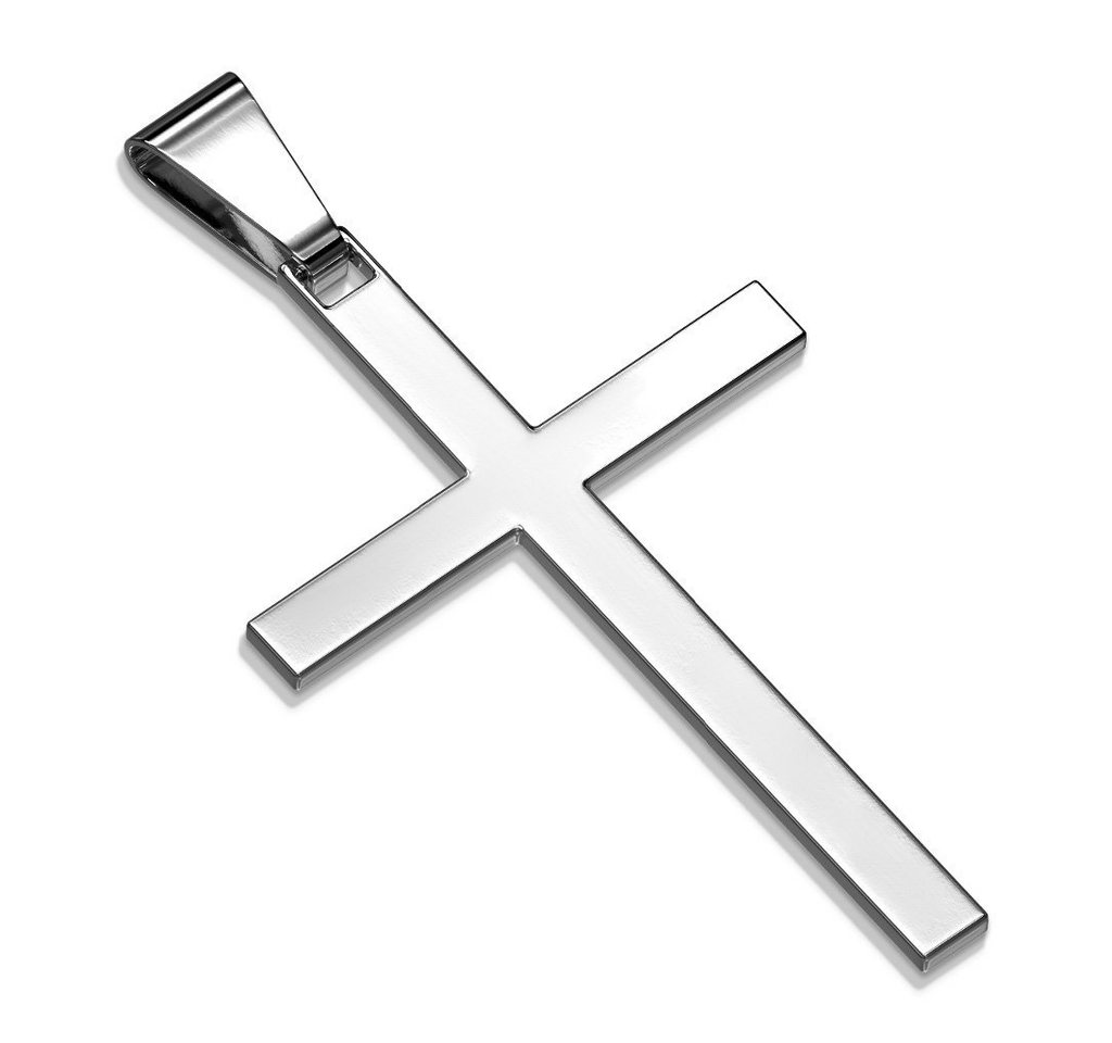 BUNGSA Anhänger Set Anhänger Kreuz Silber aus Edelstahl Unisex (1-tlg), Pendant Halsketten von BUNGSA