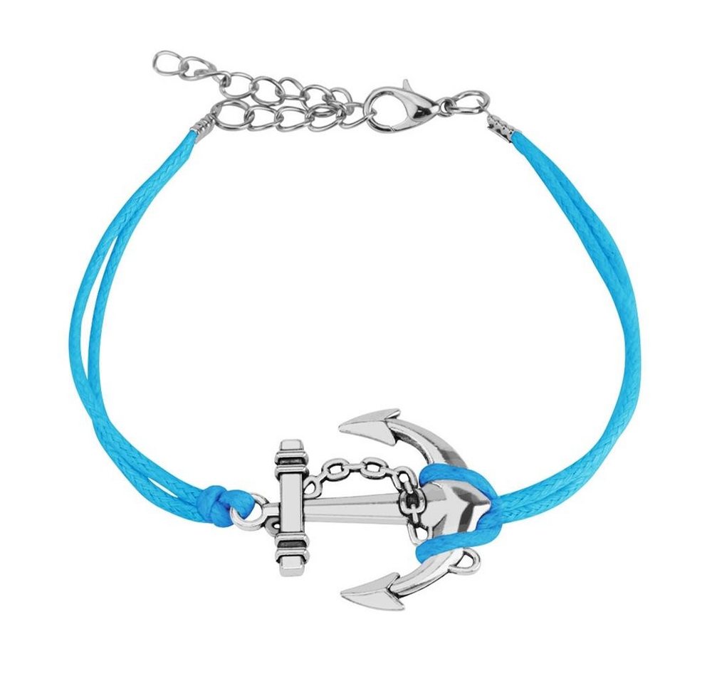 BUNGSA Armband Blau - Armband Anker aus Leder Unisex (1 Armband, 1-tlg), Bracelet Armschmuck von BUNGSA