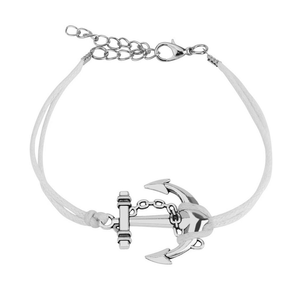 BUNGSA Armband Weiß - Armband Anker aus Leder Unisex (1 Armband, 1-tlg), Bracelet Armschmuck von BUNGSA