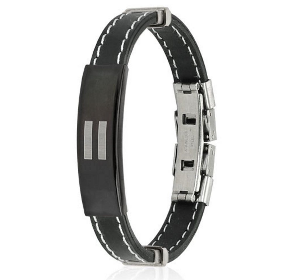 BUNGSA Armband Armband Gleichheitszeichen schwarz aus Gummi Unisex (1 Armband, 1-tlg), Bracelet Armschmuck von BUNGSA