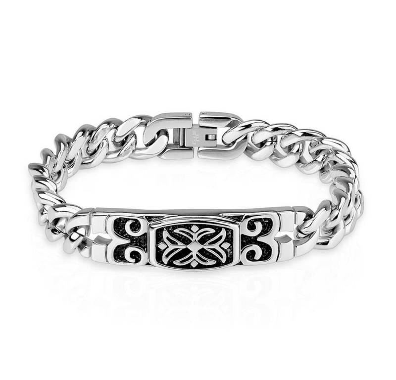 BUNGSA Armband Armband mit eingraviertem Keltenkreuz Silber aus Edelstahl Herren (1 Armband, 1-tlg), Bracelet Armschmuck von BUNGSA
