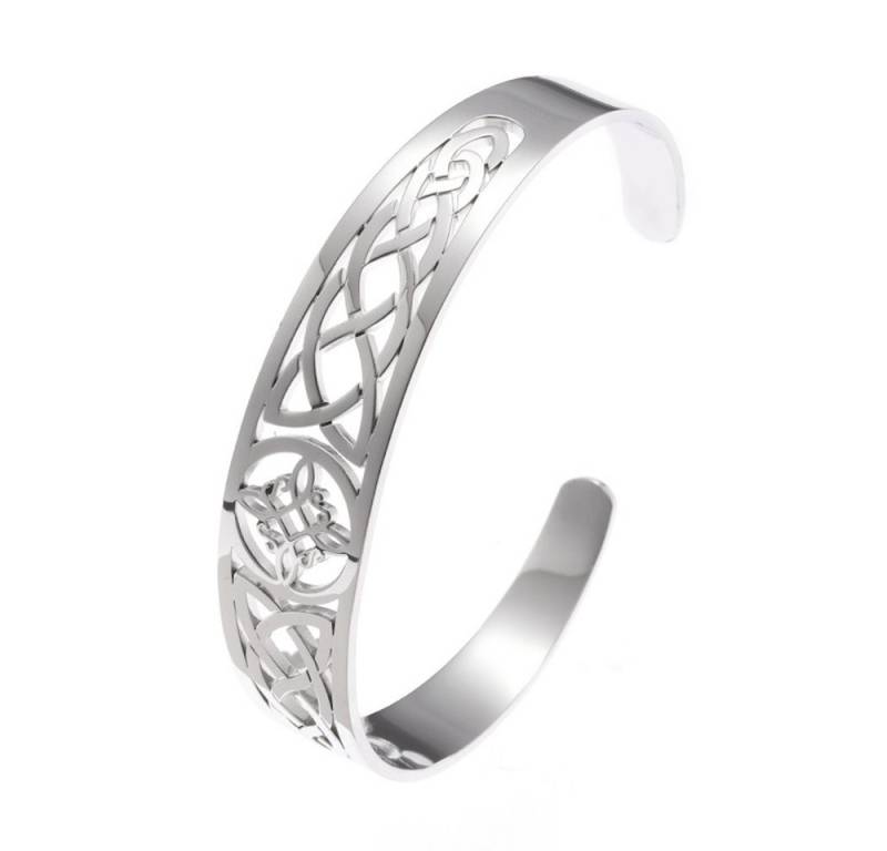 BUNGSA Armband Armreifen Keltenknoten aus Edelstahl Damen silber (1 Armband, 1-tlg), Bracelet Armschmuck von BUNGSA