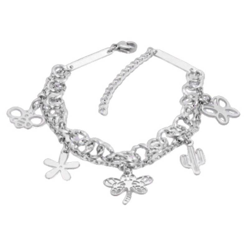 BUNGSA Armband Bettelarmband Libelle Silber aus Edelstahl für Damen (1 Armband, 1-tlg), Bracelet Armschmuck von BUNGSA