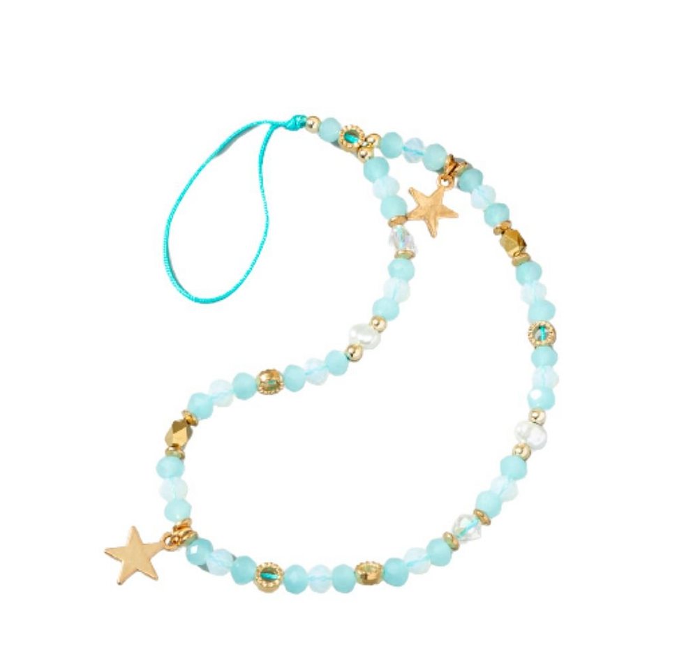 BUNGSA Armband Handy-Kette Lanyard Perlen und Sterne Nylonband Damen (1 Armband, 1-tlg), Handyschmuck von BUNGSA