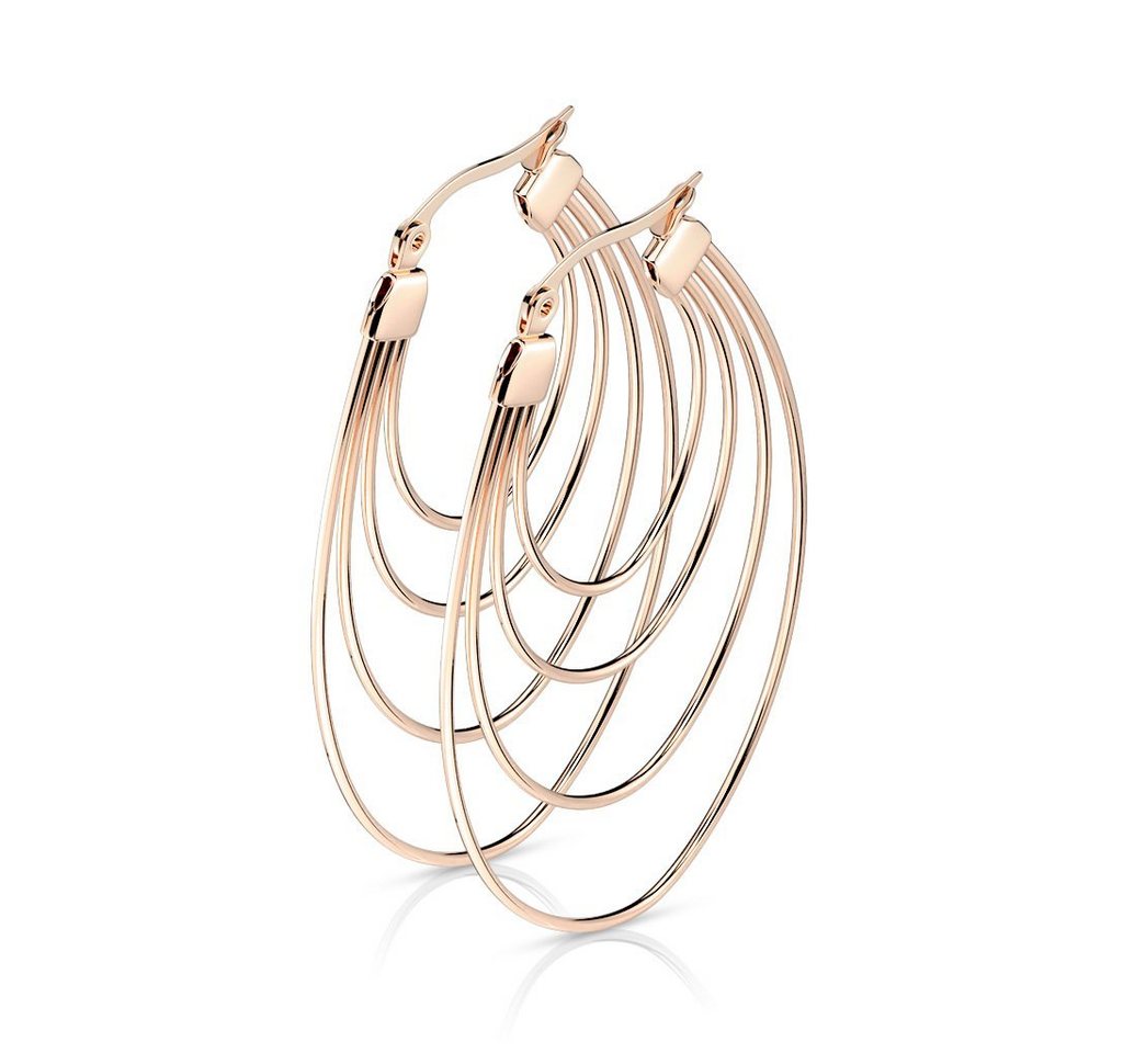 BUNGSA Creolen-Set Creolen Boho Style oval verschiedene Farben aus Edelstahl Damen (1 Paar (2 Stück), 2-tlg), Ohrschmuck Ohrringe von BUNGSA