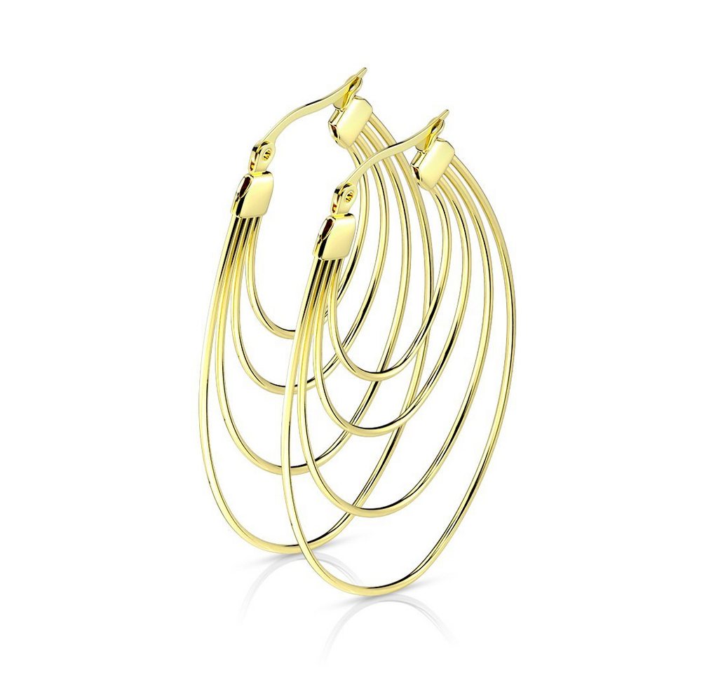 BUNGSA Creolen-Set Creolen Boho Style oval aus Edelstahl Damen (1 Paar (2 Stück), 2-tlg), Ohrschmuck Ohrringe von BUNGSA